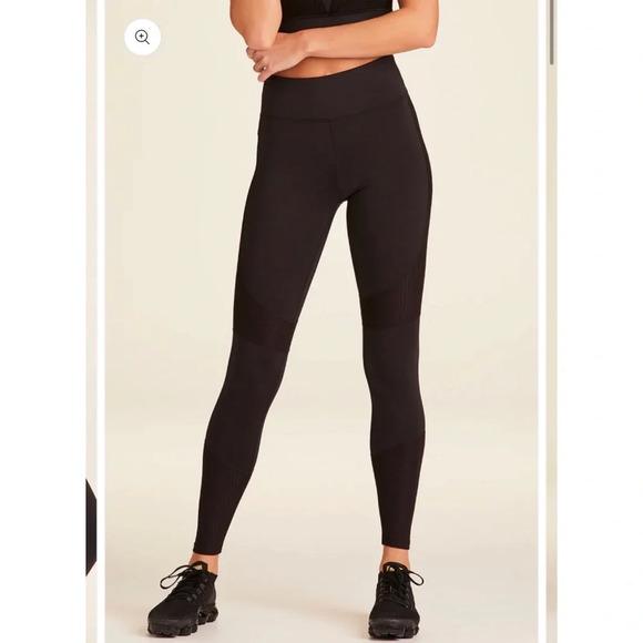 NWT $115 Alala Vamp Tight Size Small Black + Black Rib Leggings Workout Pants - Picture 4 of 11